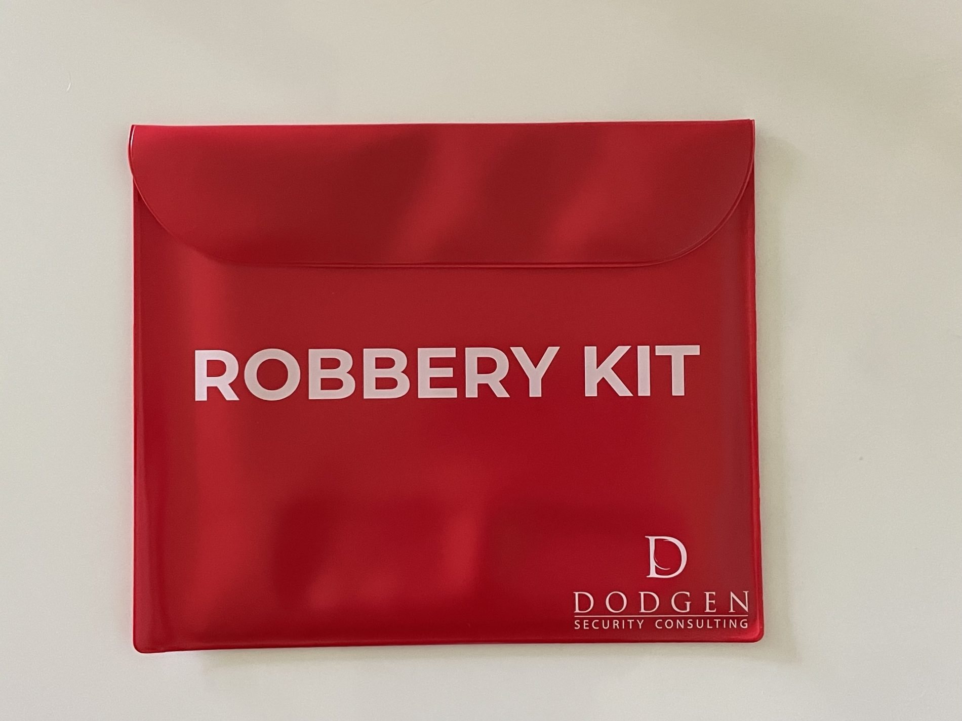 Dodgen Robbery Response Kit pouches prepared for an institution